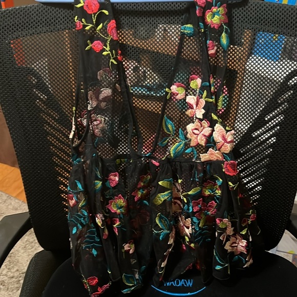 ecote’ babydoll sheer black top size xs. Beautiful design, perfect condition - Picture 6 of 8